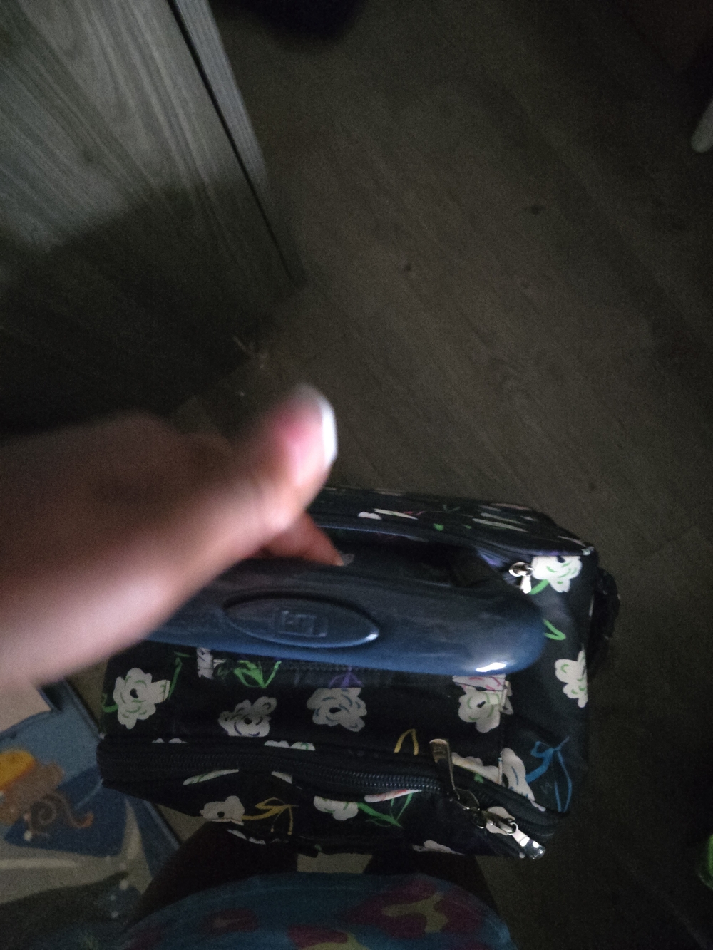 Floral Print Rolling Backpack - Black Multicolor LIKE NEW - Picture 2 of 6